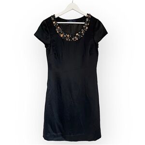 Boden 100% Silk Women’s Jewel Neck Shift Dress in Black Size 8‎